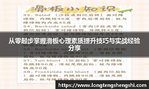 从零起步掌握滑板心理素质提升技巧与实战经验分享