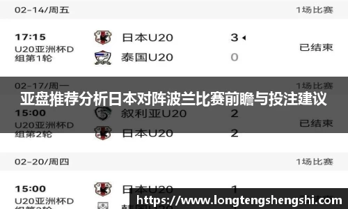 亚盘推荐分析日本对阵波兰比赛前瞻与投注建议